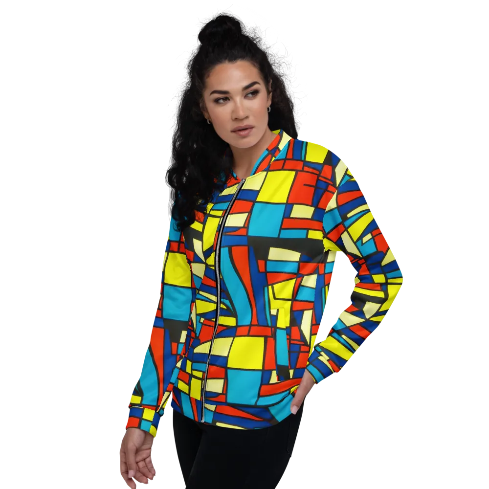 Neon Fractals on Bomber Jacket — Left