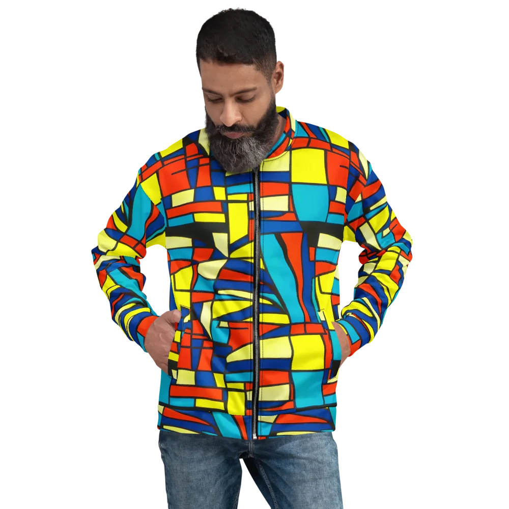Neon Fractals on Bomber Jacket — Front