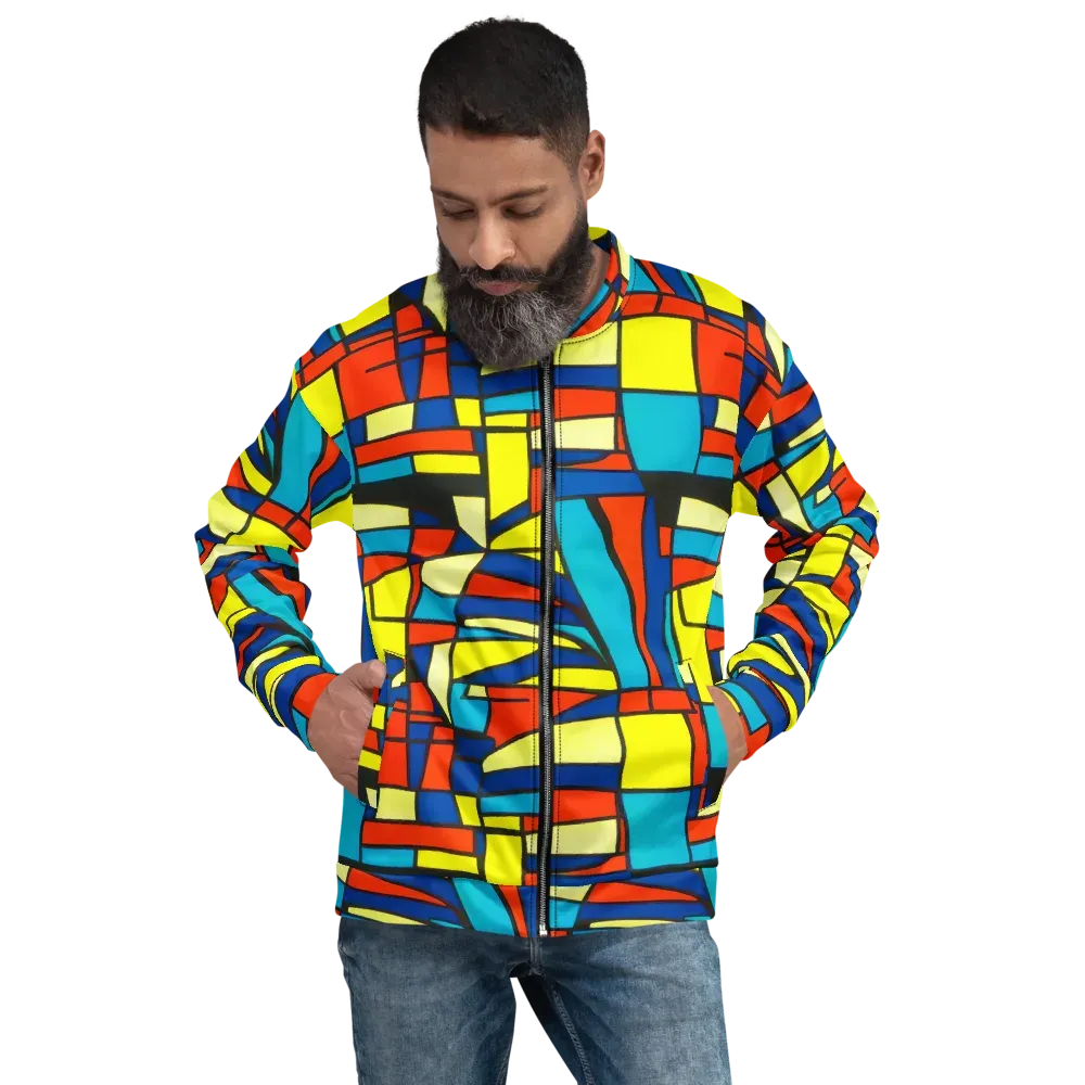 Neon Fractals on Bomber Jacket — Front