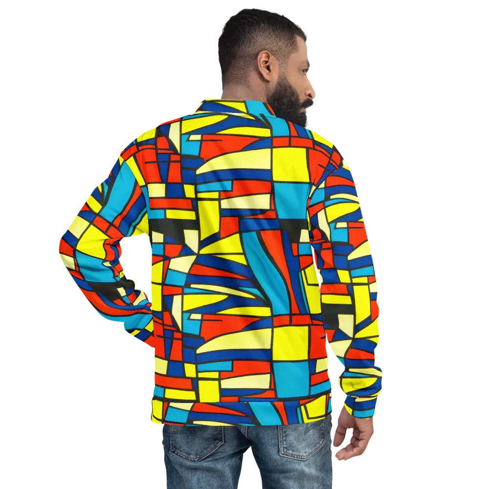 Neon Fractals on Bomber Jacket — Back