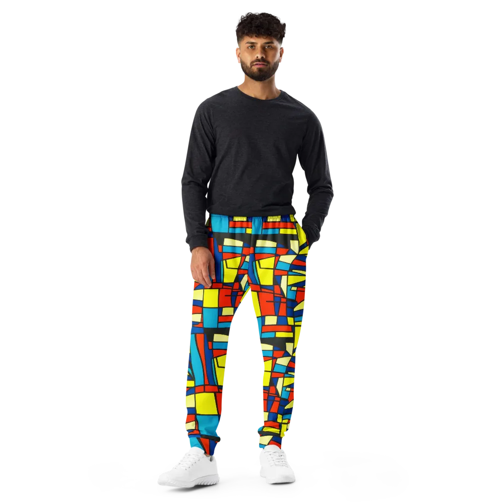 Neon Fractals on Men's Joggers — Front