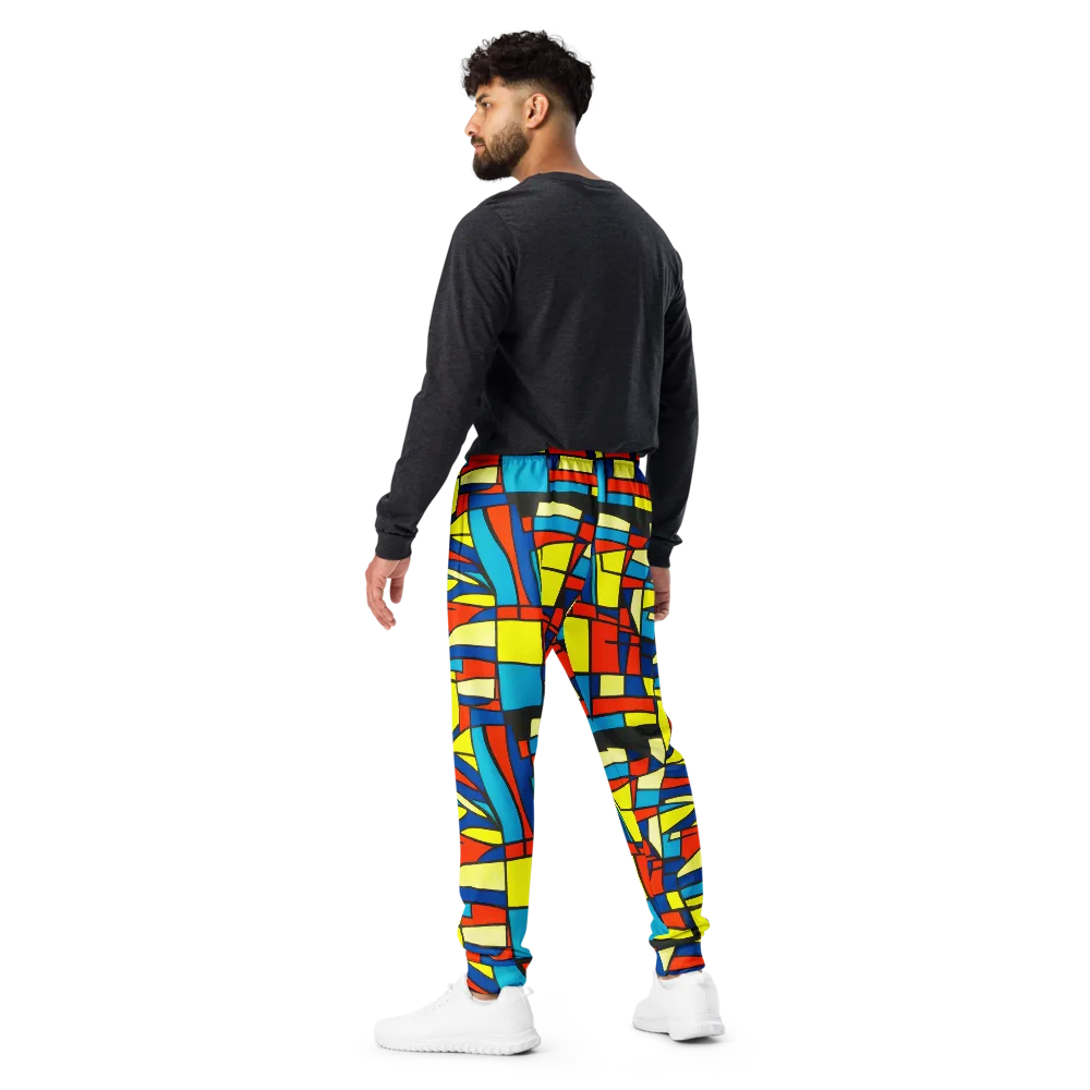 Neon Fractals on Men's Joggers — Back