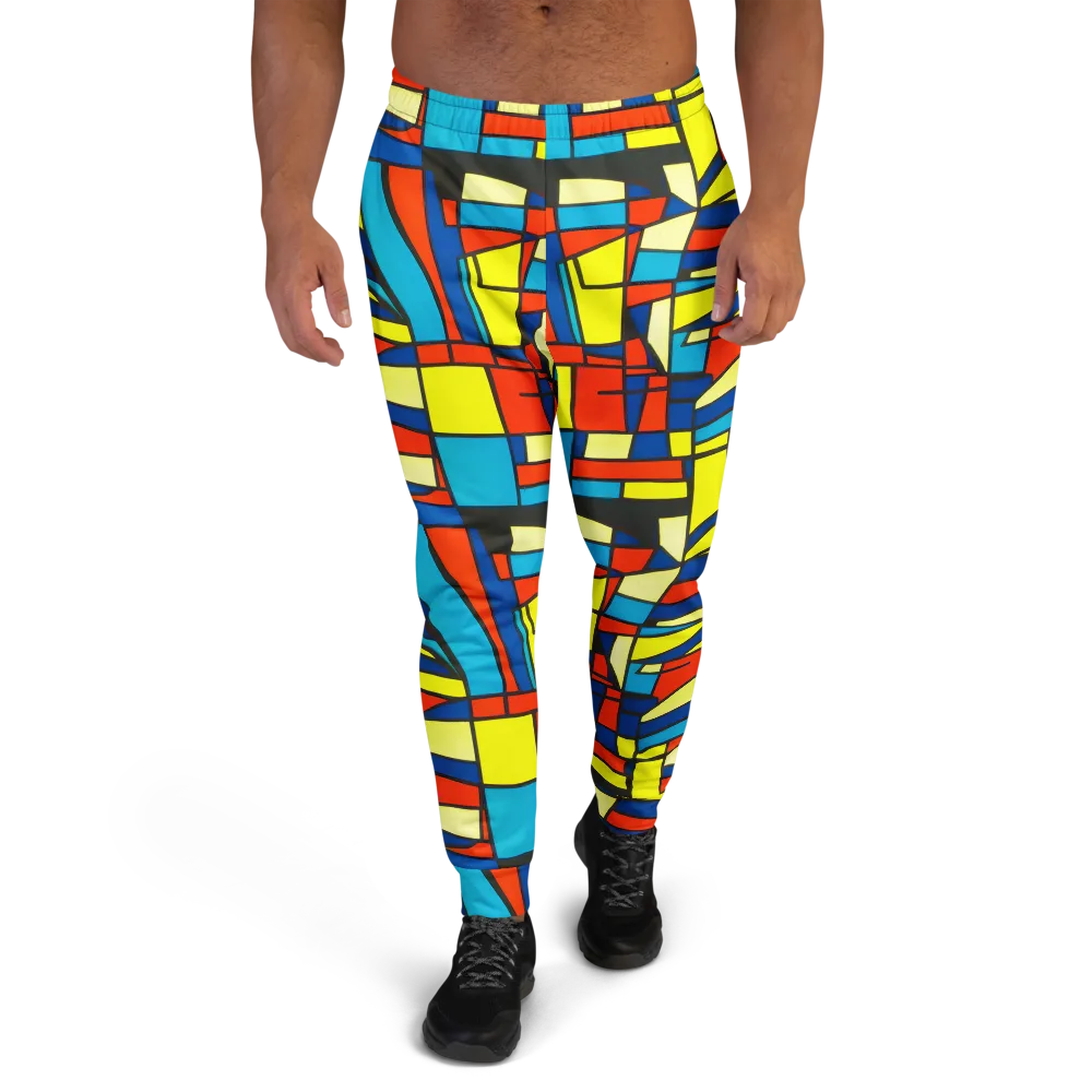 Neon Fractals on Men's Joggers — Front