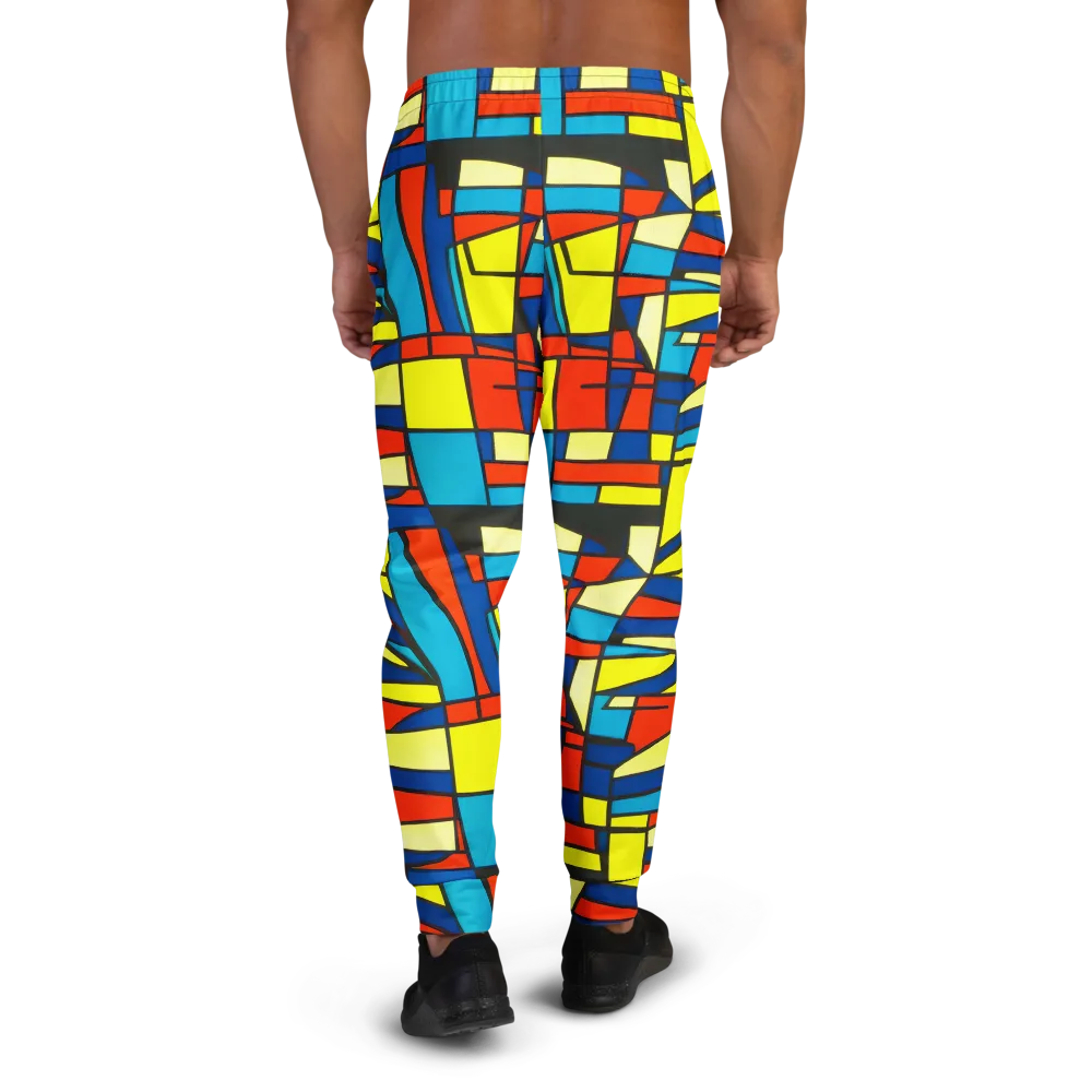 Neon Fractals on Men's Joggers — Back