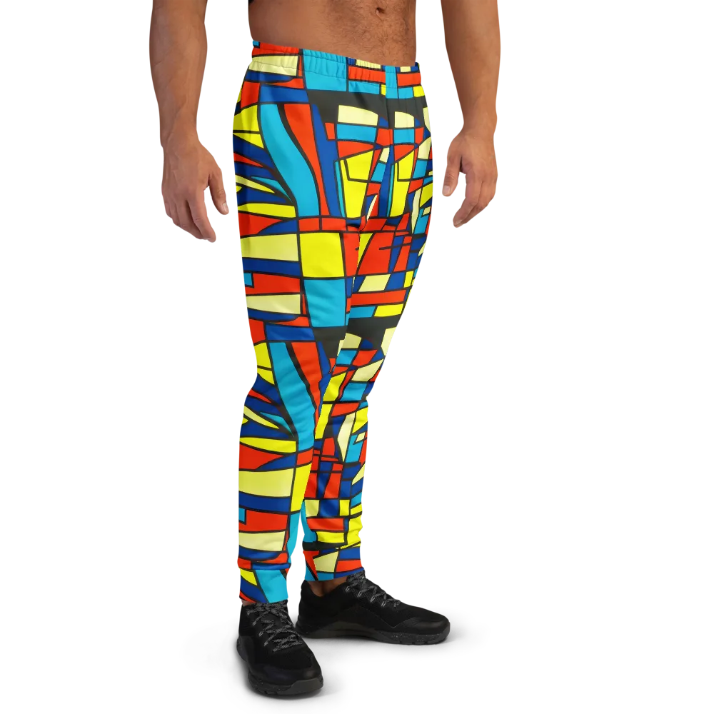 Neon Fractals on Men's Joggers — Right