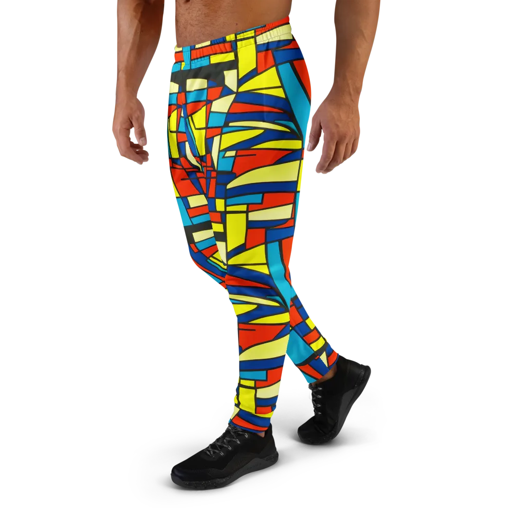 Neon Fractals on Men's Joggers — Left