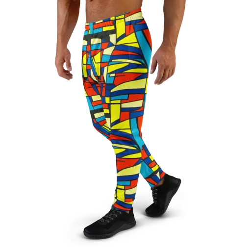 Neon Fractals on a Men's Joggers