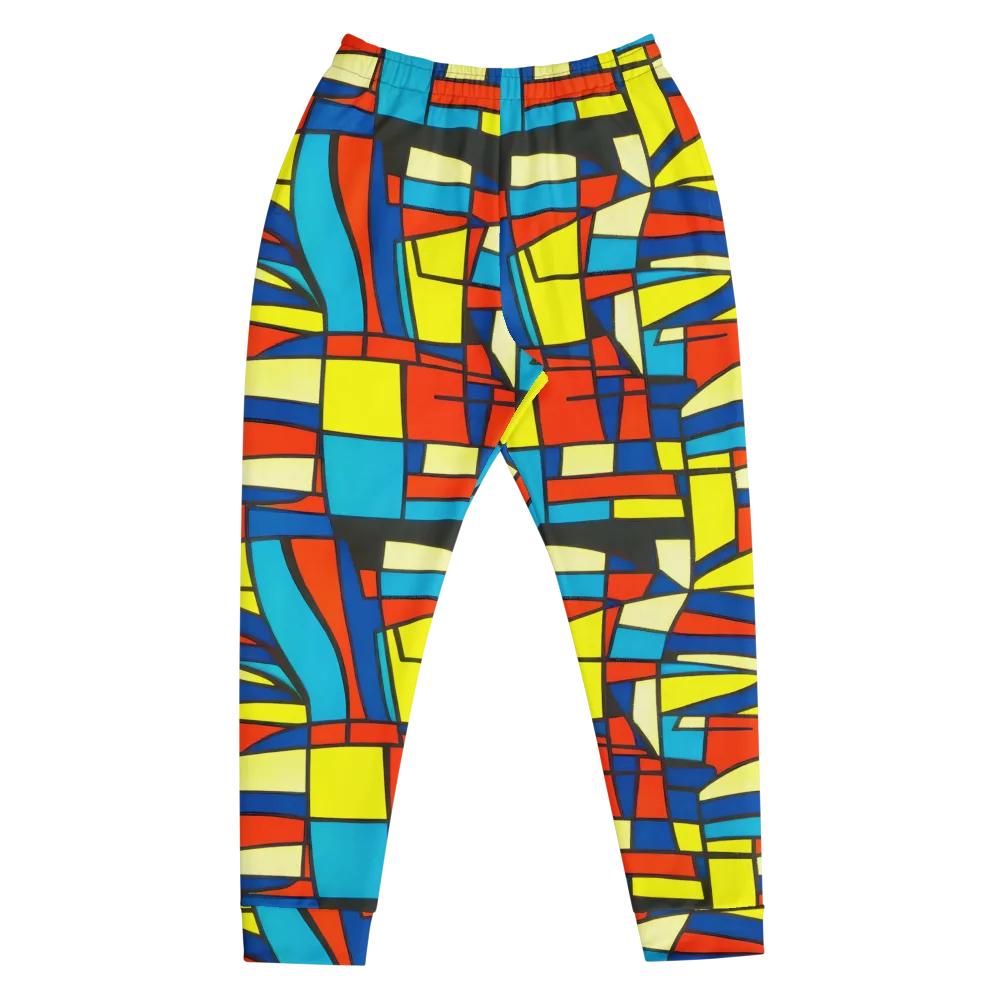 Neon Fractals on Men's Joggers — Front