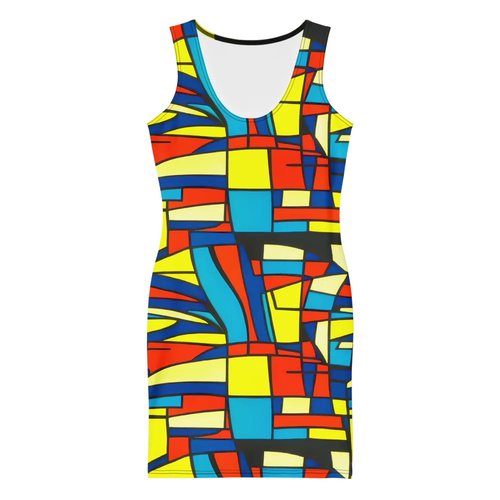 Neon Fractals on Bodycon Dress — Front