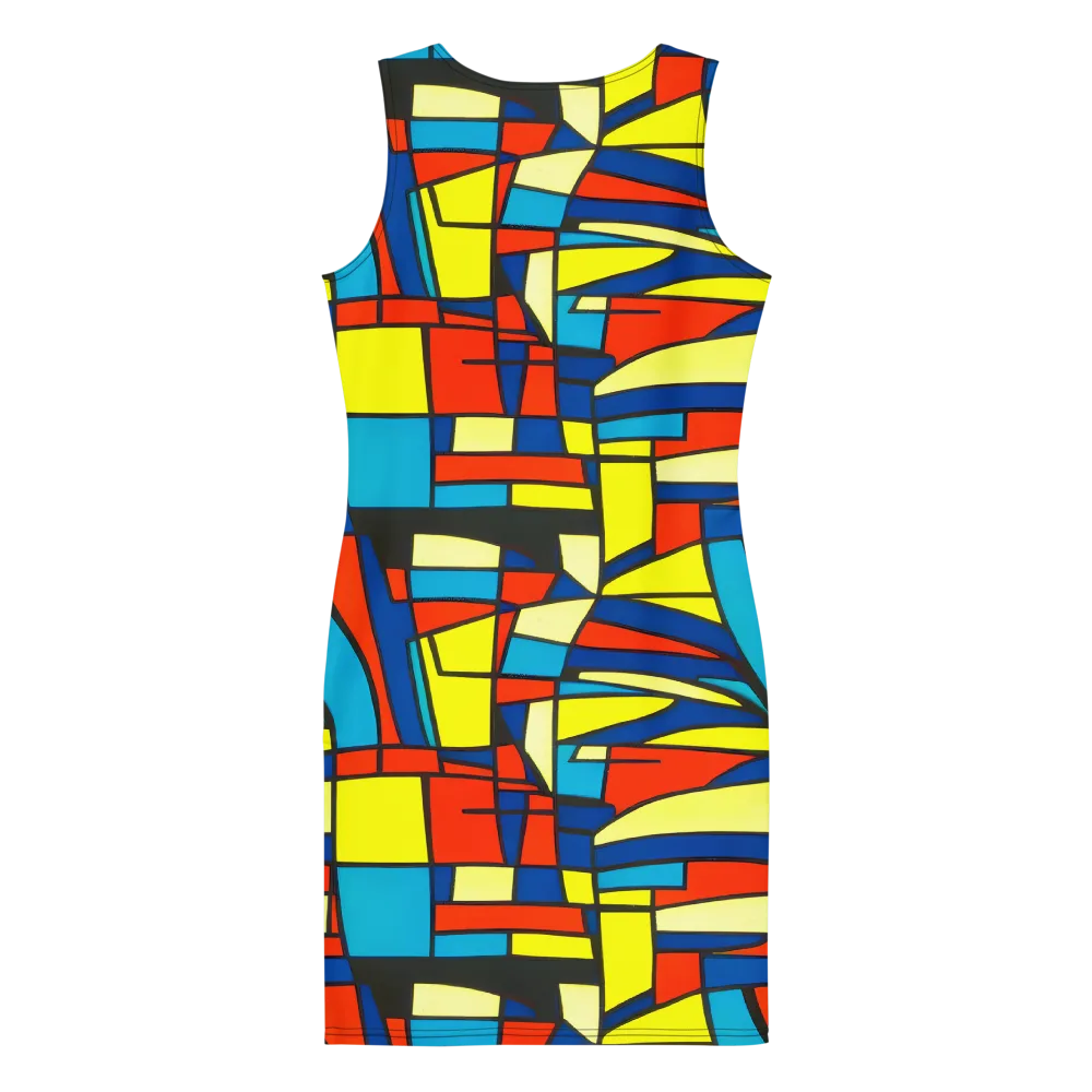 Neon Fractals on Bodycon Dress — Back