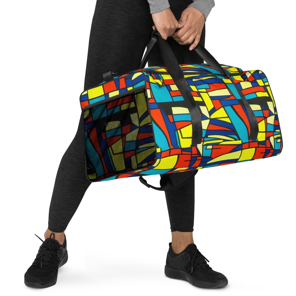 Neon Fractals on Duffle Bag — Right Front