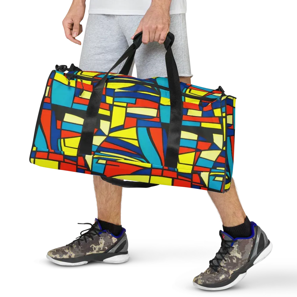 Neon Fractals on Duffle Bag — Front