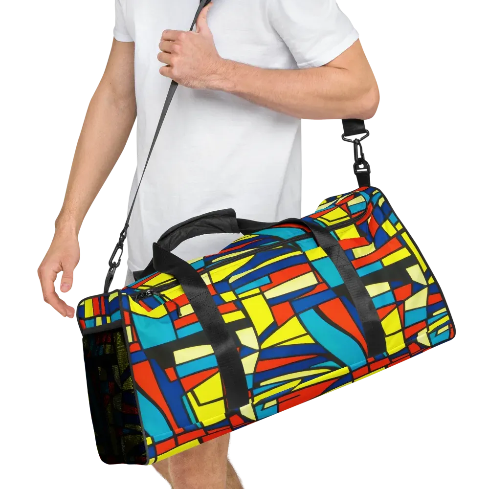 Neon Fractals on Duffle Bag — Right Front
