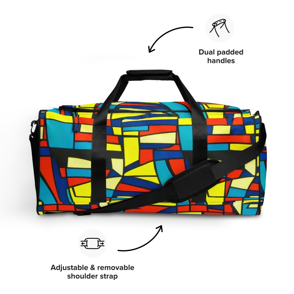 Neon Fractals on Duffle Bag — Front