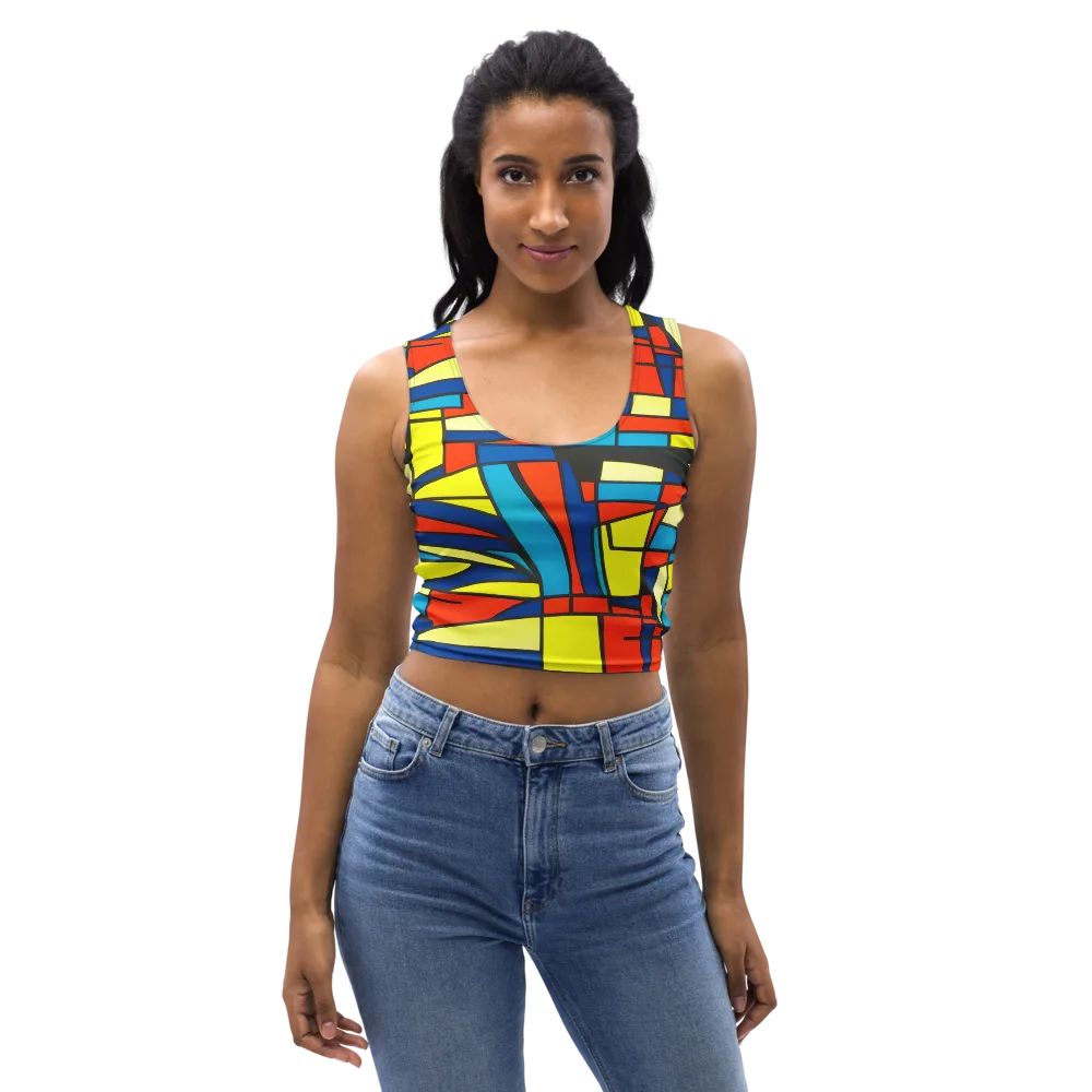 Neon Fractals on Crop Top — Front