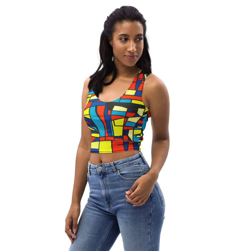 Neon Fractals on Crop Top — Left Front