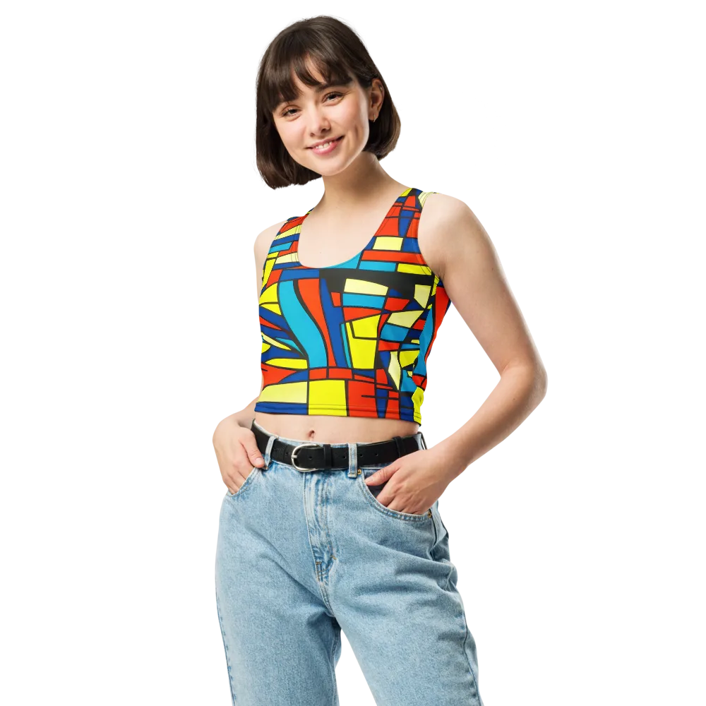 Neon Fractals on Crop Top — Front