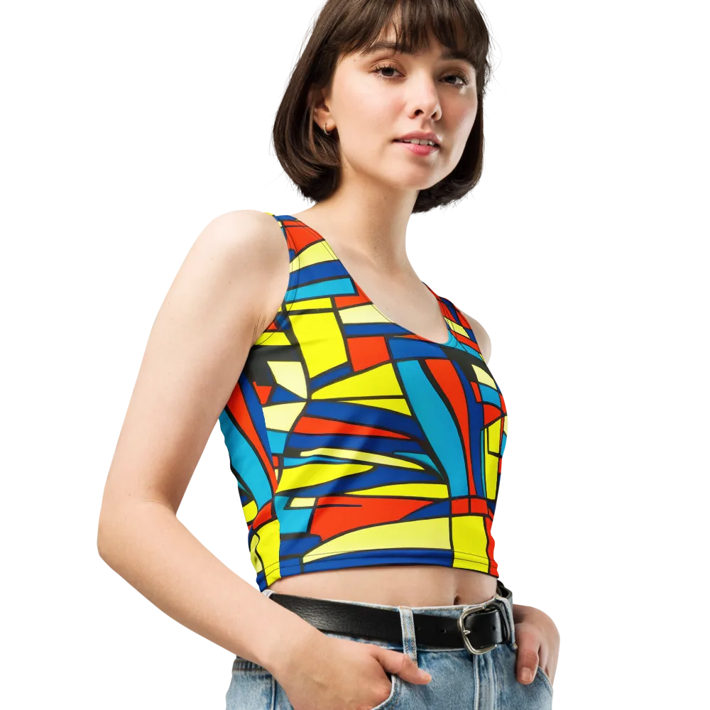 Neon Fractals on Crop Top — Right Front