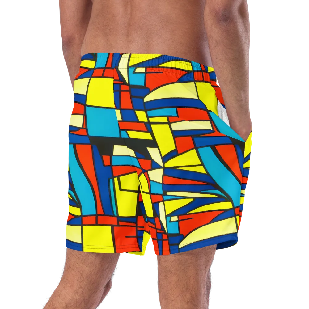 Neon Fractals on Swim Trunks — Right Back