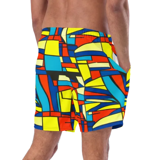 Neon Fractals on a Swim Trunks