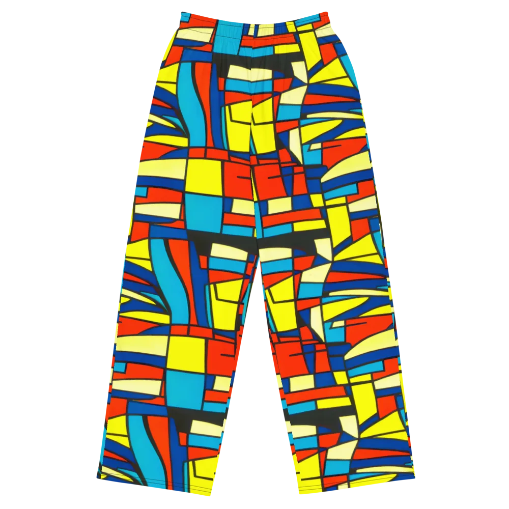 Neon Fractals on Wide-Leg Pants — Front