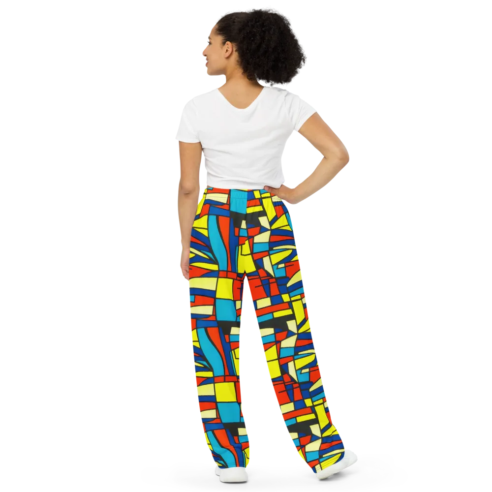 Neon Fractals on Wide-Leg Pants — Back