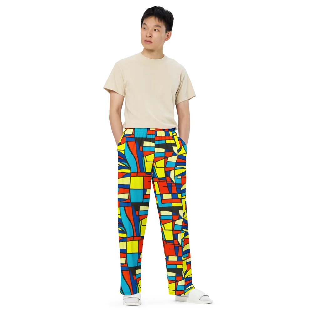 Neon Fractals on Wide-Leg Pants — Front