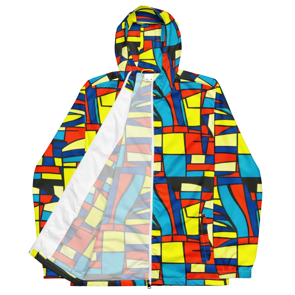 Neon Fractals on Men's Windbreaker — Front