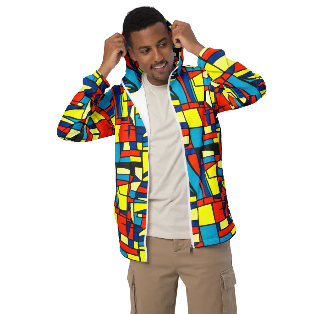 Neon Fractals on Men's Windbreaker — Front