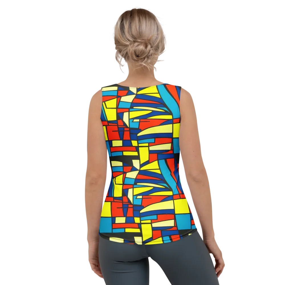 Neon Fractals on Women's Tank Top — Back