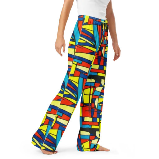 Neon Fractals on a Women's Pajama Pants