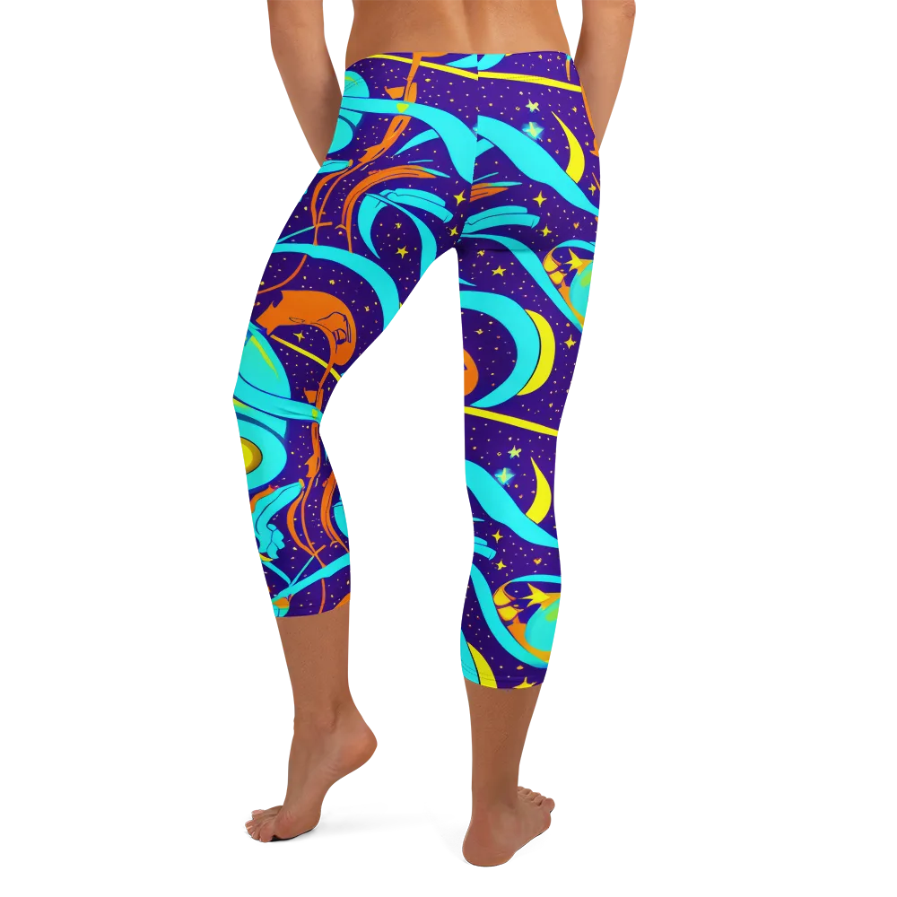 Stellar Swirl on Capri Leggings — Back