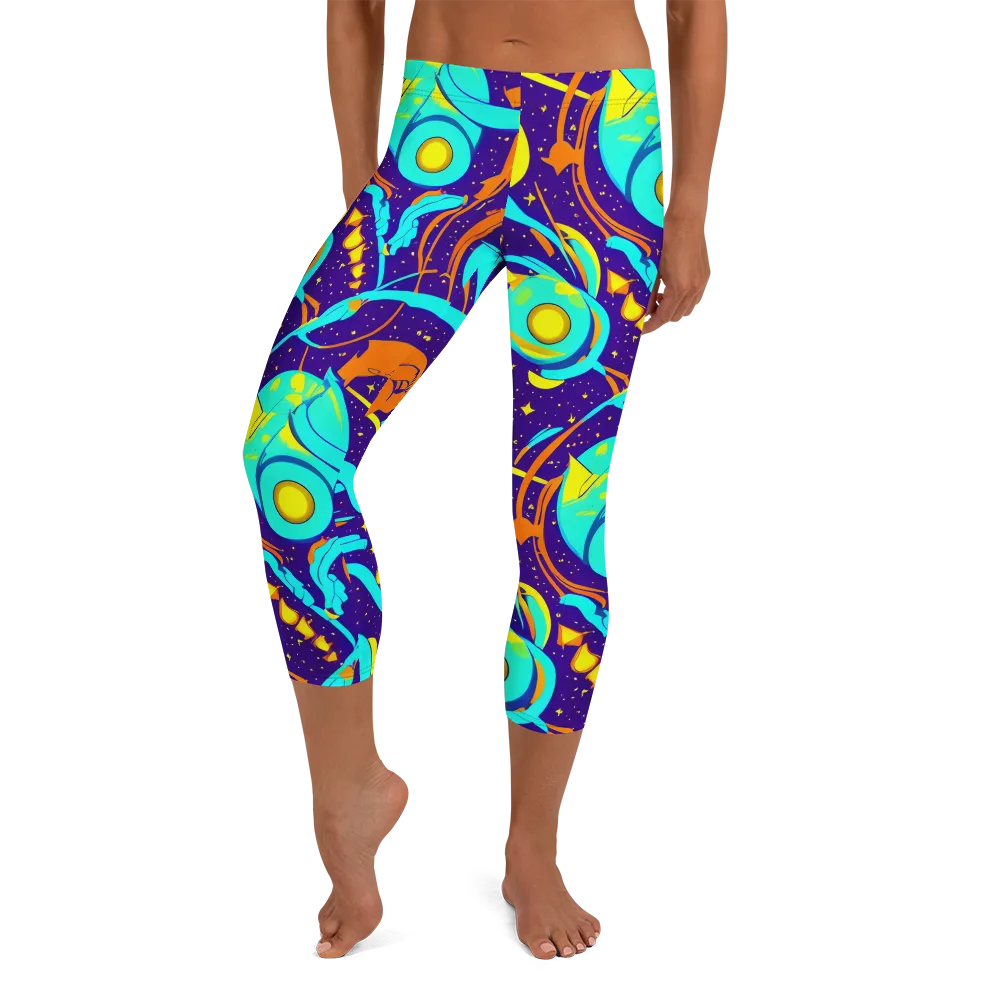 Stellar Swirl on Capri Leggings — Front