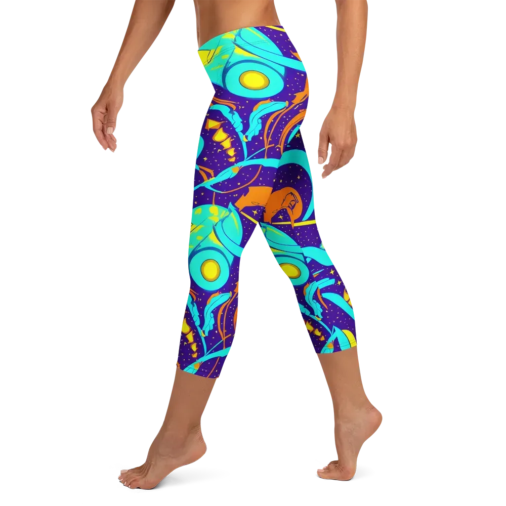 Stellar Swirl on Capri Leggings — Left