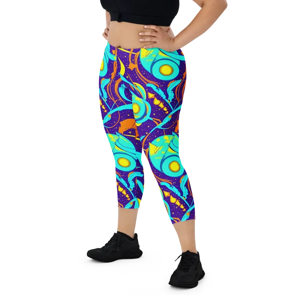 Stellar Swirl on Capri Leggings — Front