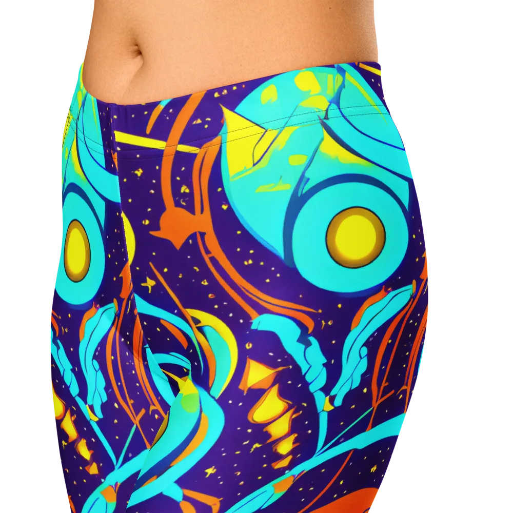 Stellar Swirl on Capri Leggings — Zoomed-in