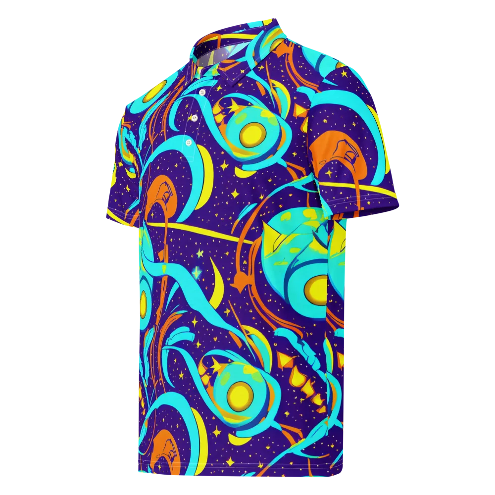 Stellar Swirl on Men's Slim Fit Polo Shirt — Left Front