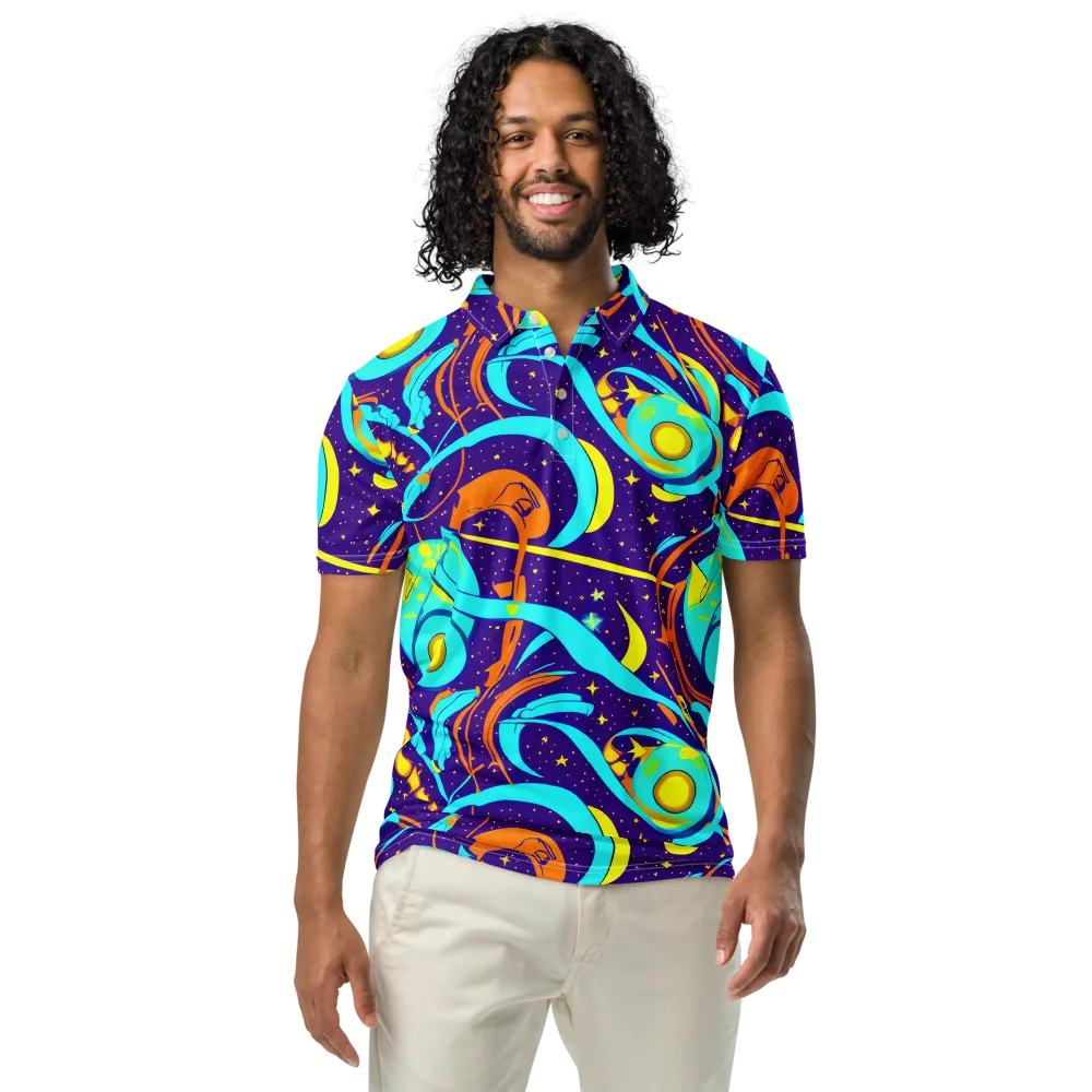 Stellar Swirl on Men's Slim Fit Polo Shirt — Front