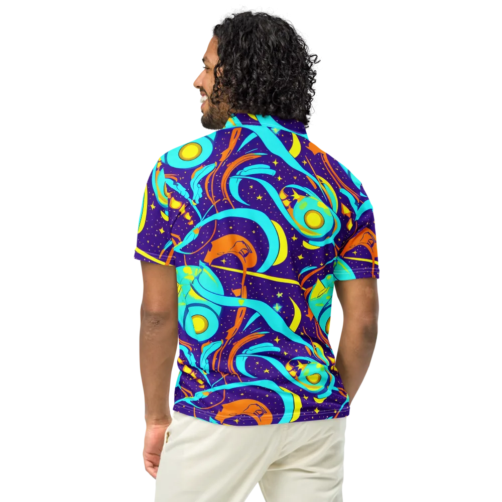 Stellar Swirl on Men's Slim Fit Polo Shirt — Back