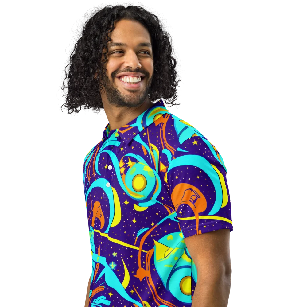 Stellar Swirl on Men's Slim Fit Polo Shirt — Left Front