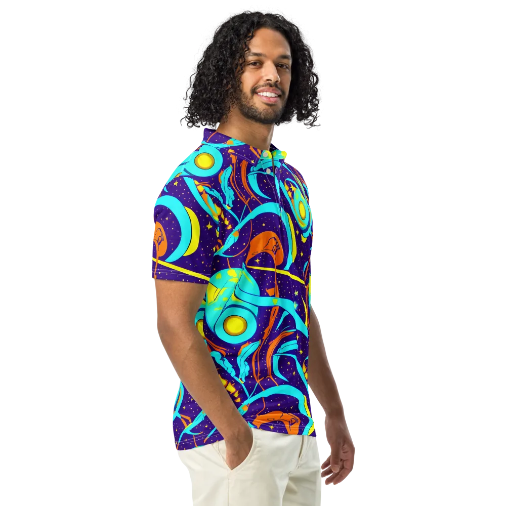 Stellar Swirl on Men's Slim Fit Polo Shirt — Right Front
