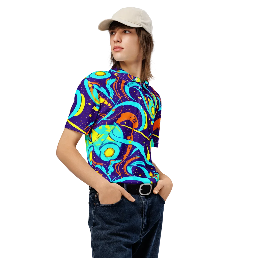 Stellar Swirl on Men's Slim Fit Polo Shirt — Right Front