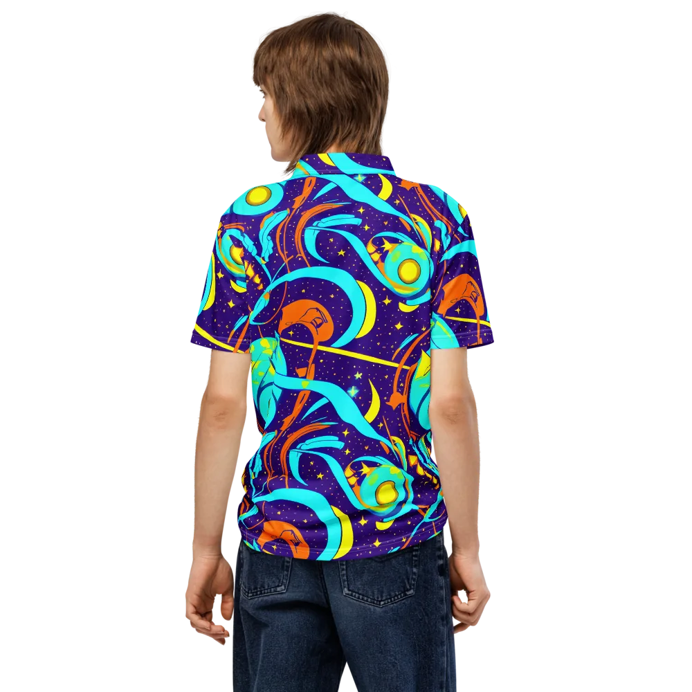 Stellar Swirl on Men's Slim Fit Polo Shirt — Back