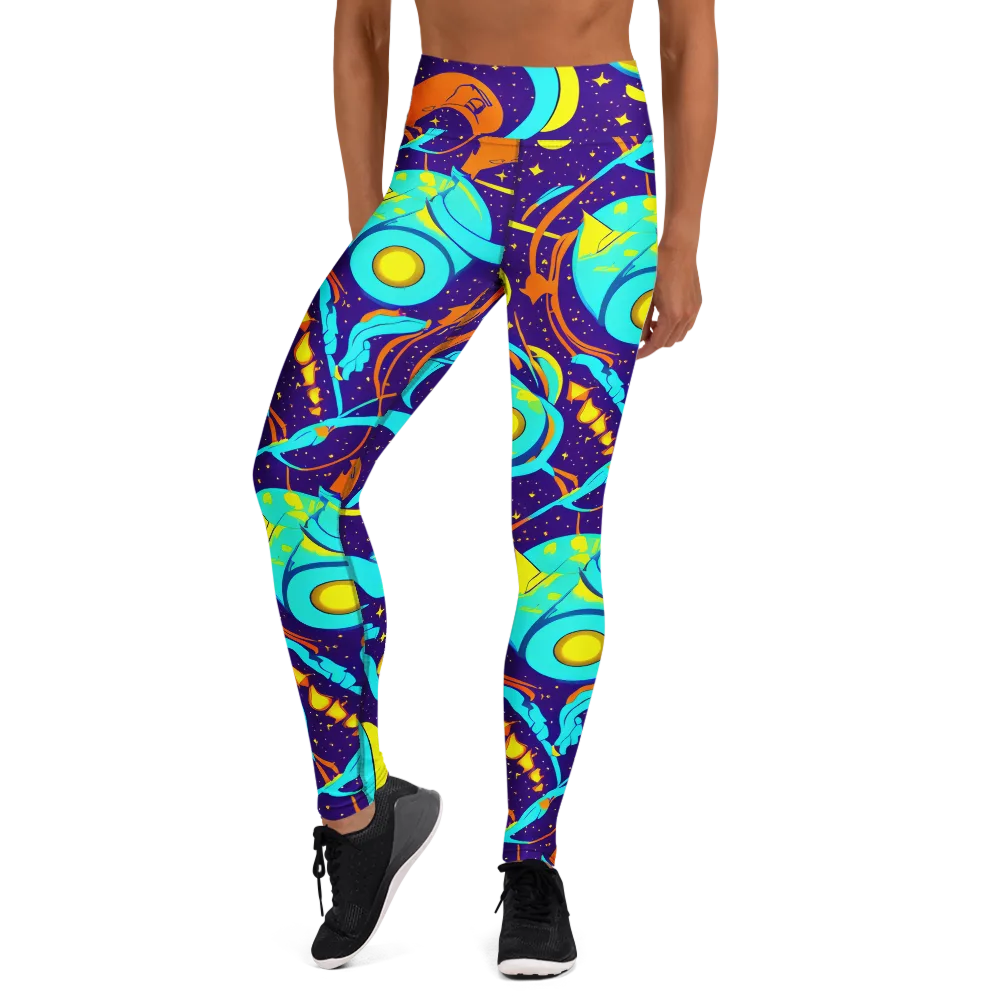 Stellar Swirl on Yoga Leggings — Front