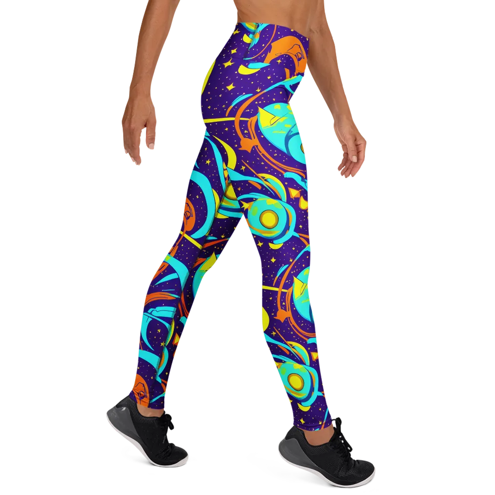 Stellar Swirl on Yoga Leggings — Right