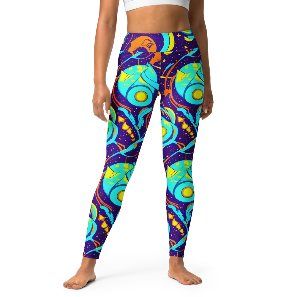 Stellar Swirl on Yoga Leggings — Front