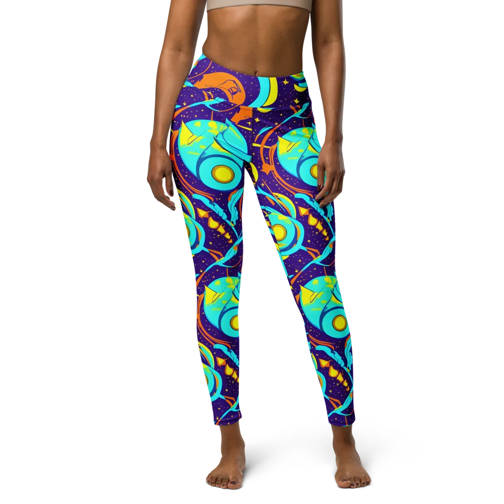 Stellar Swirl on Yoga Leggings — Front