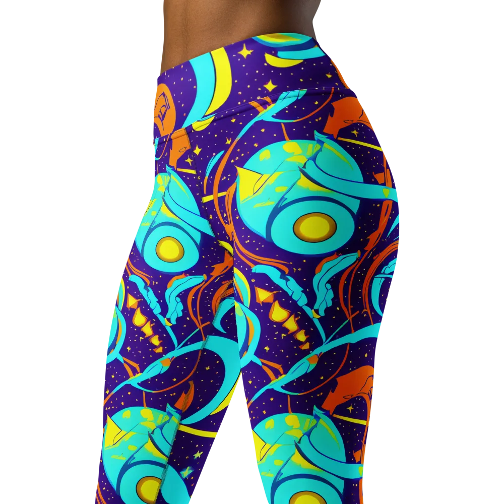 Stellar Swirl on Yoga Leggings — Left Front