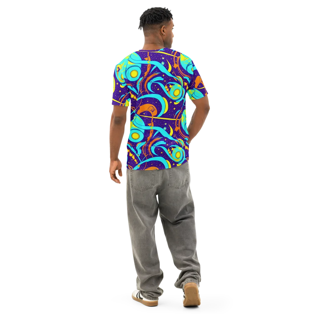 Stellar Swirl on Men's Cotton Crew Neck T-Shirt — Back