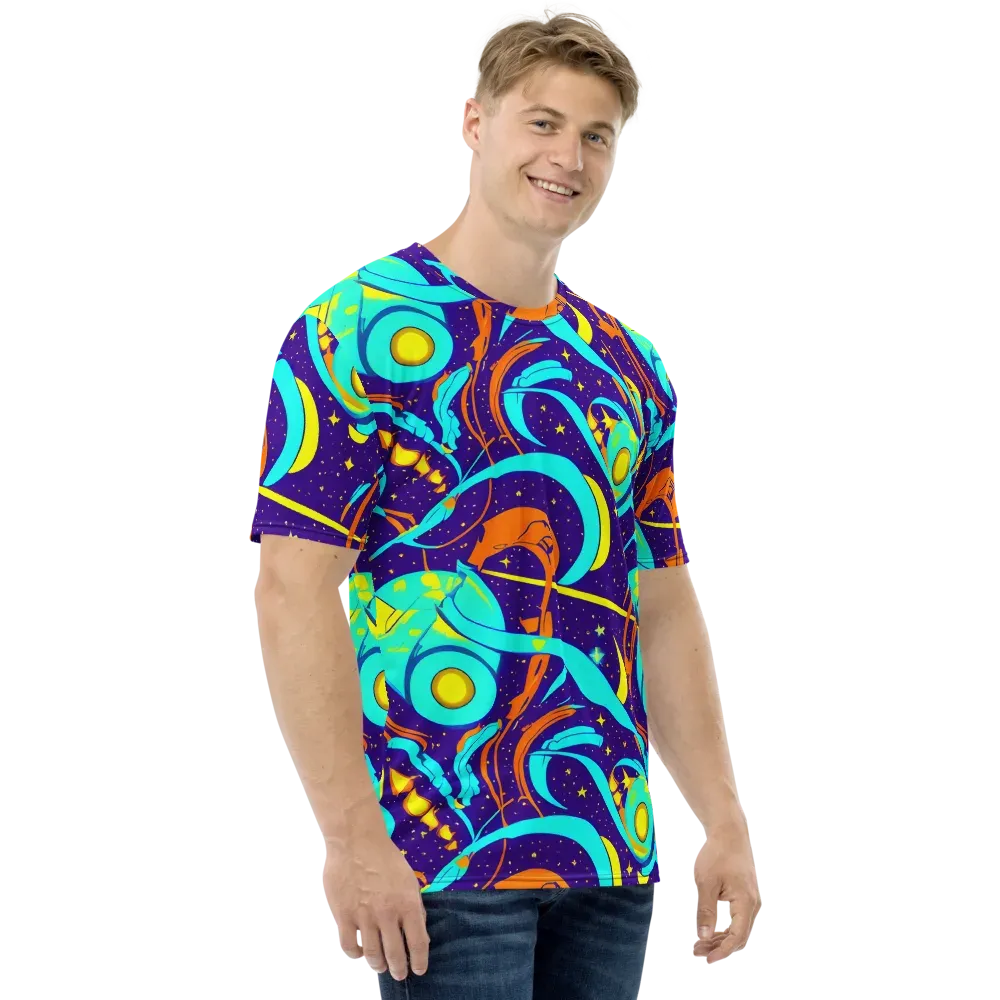 Stellar Swirl on Men's Crew Neck T-Shirt — Right